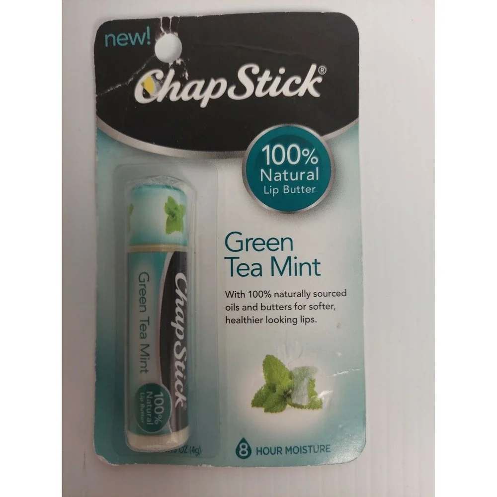 NEW Chap Stick 100% Natural Lip Butter Green Tea Mint Flavored Lip 0.15 oz